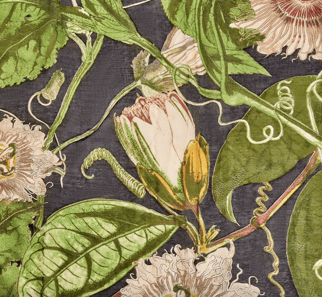 Black Passionflower Scarf - The House of Botanicals