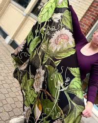 Black Passionflower Scarf - The House of Botanicals