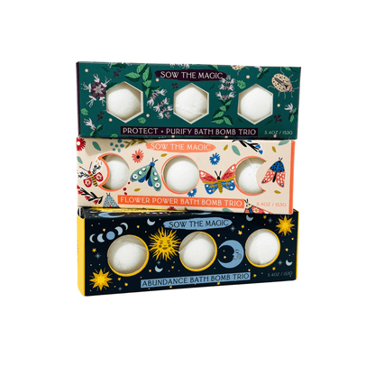 Moon Phase Protect + Purify Bath Bomb Trio - The House of Botanicals