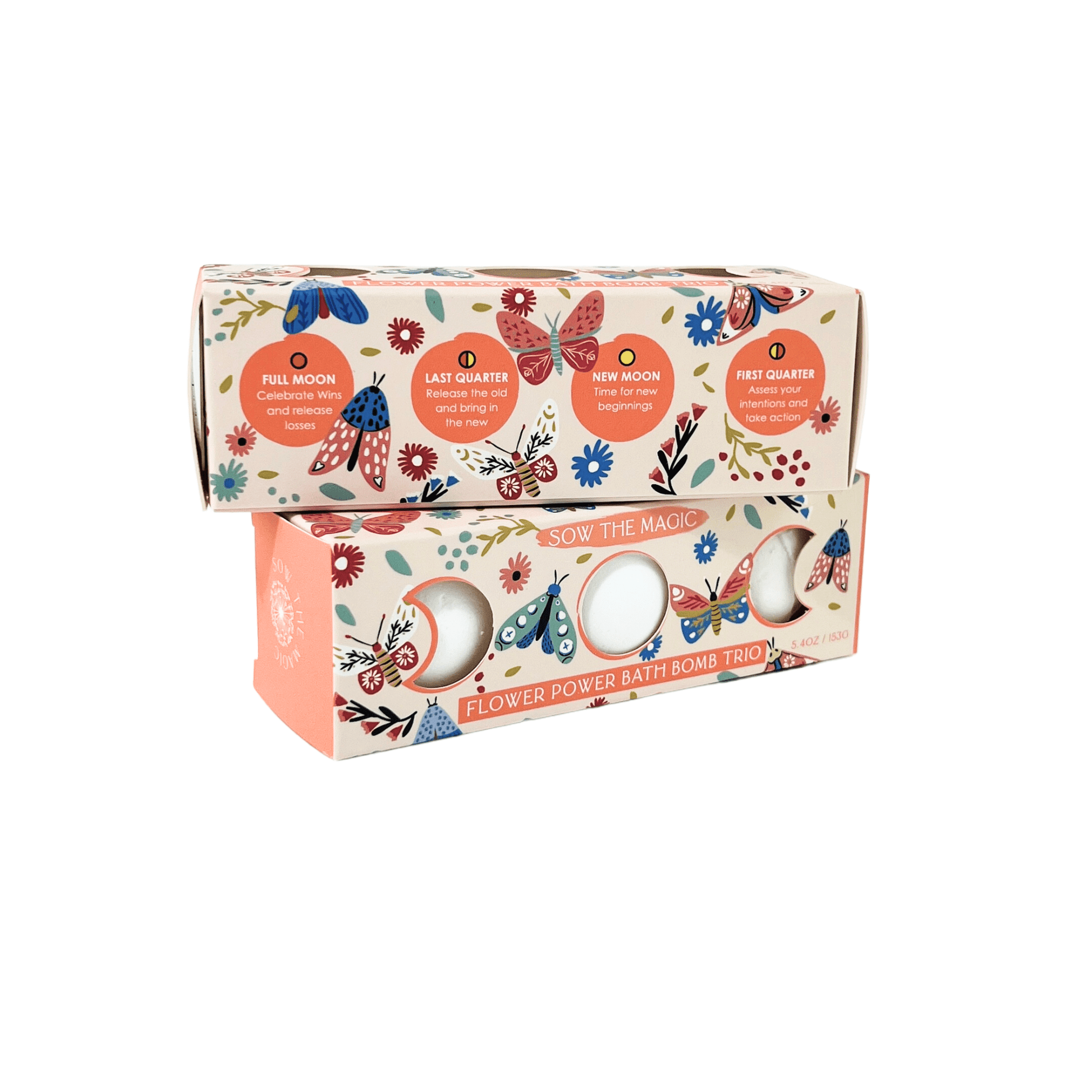 Moon Phase Flower Power Bath Bomb Trio - The House of Botanicals