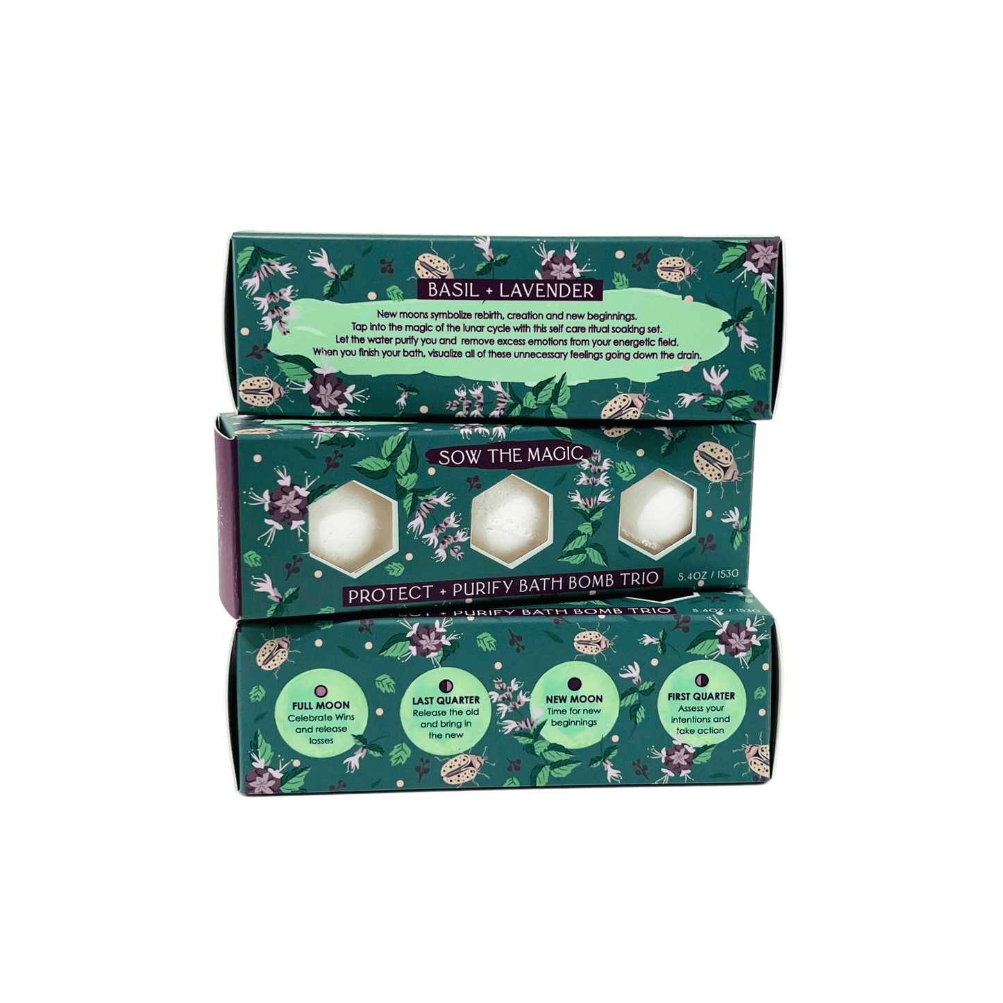 Moon Phase Protect + Purify Bath Bomb Trio - The House of Botanicals