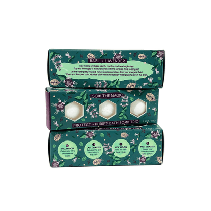 Moon Phase Protect + Purify Bath Bomb Trio - The House of Botanicals
