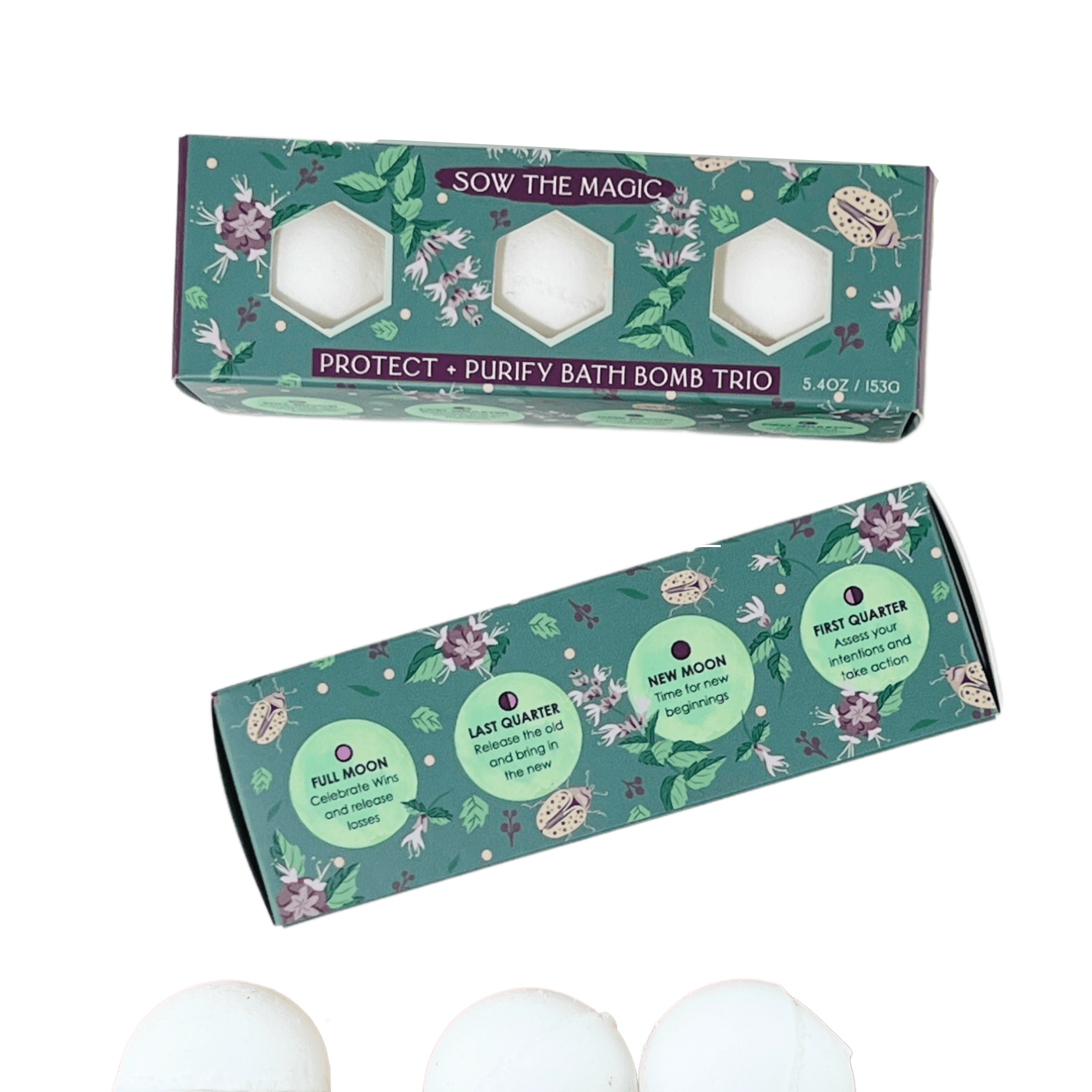 Moon Phase Protect + Purify Bath Bomb Trio - The House of Botanicals