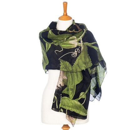 Black Passionflower Scarf - The House of Botanicals
